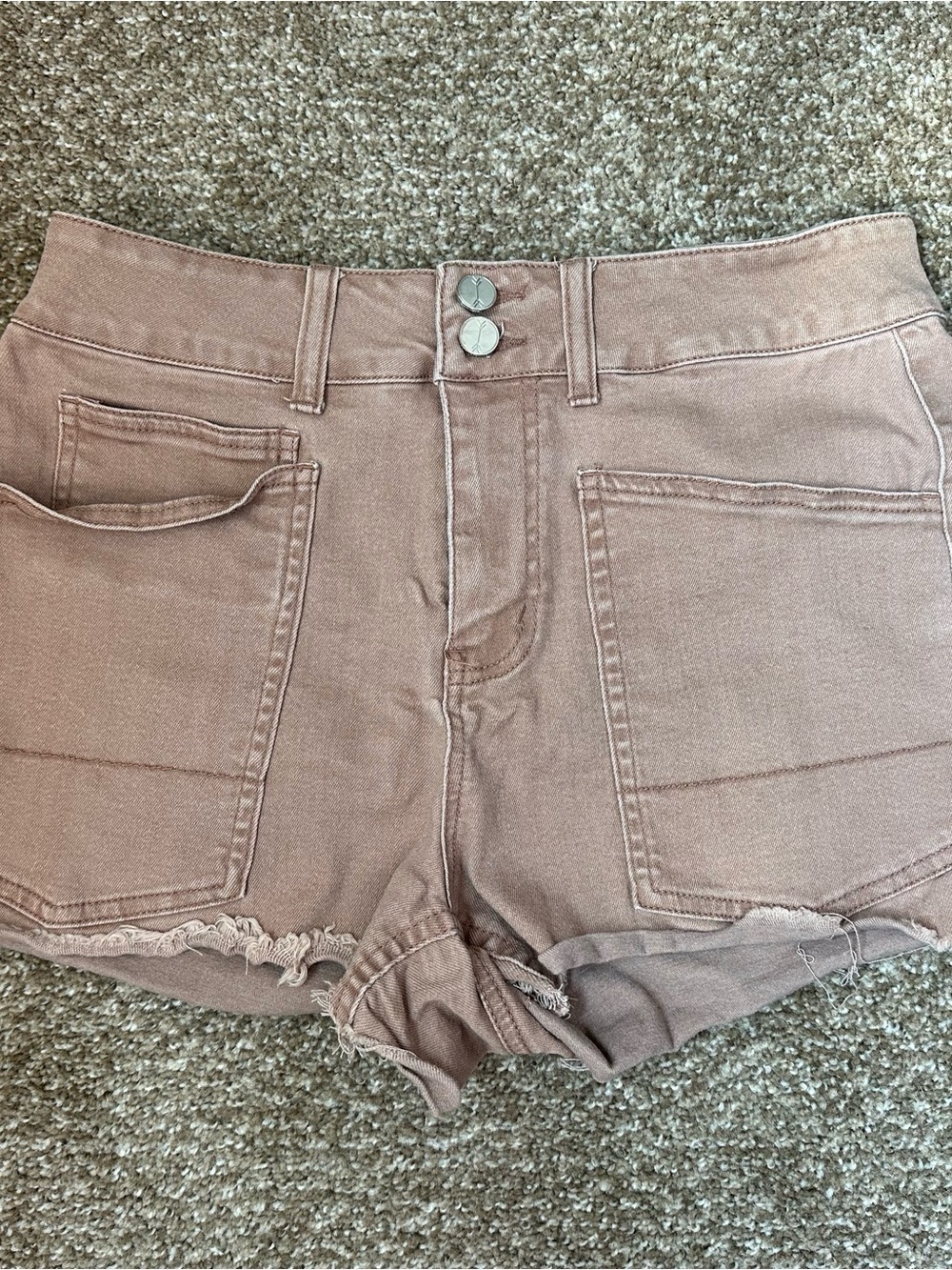 Women’s High-Rise Mauve Denim Shorts